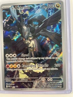 Pokemon N's Zekrom Holographic Black Blue Trading Card